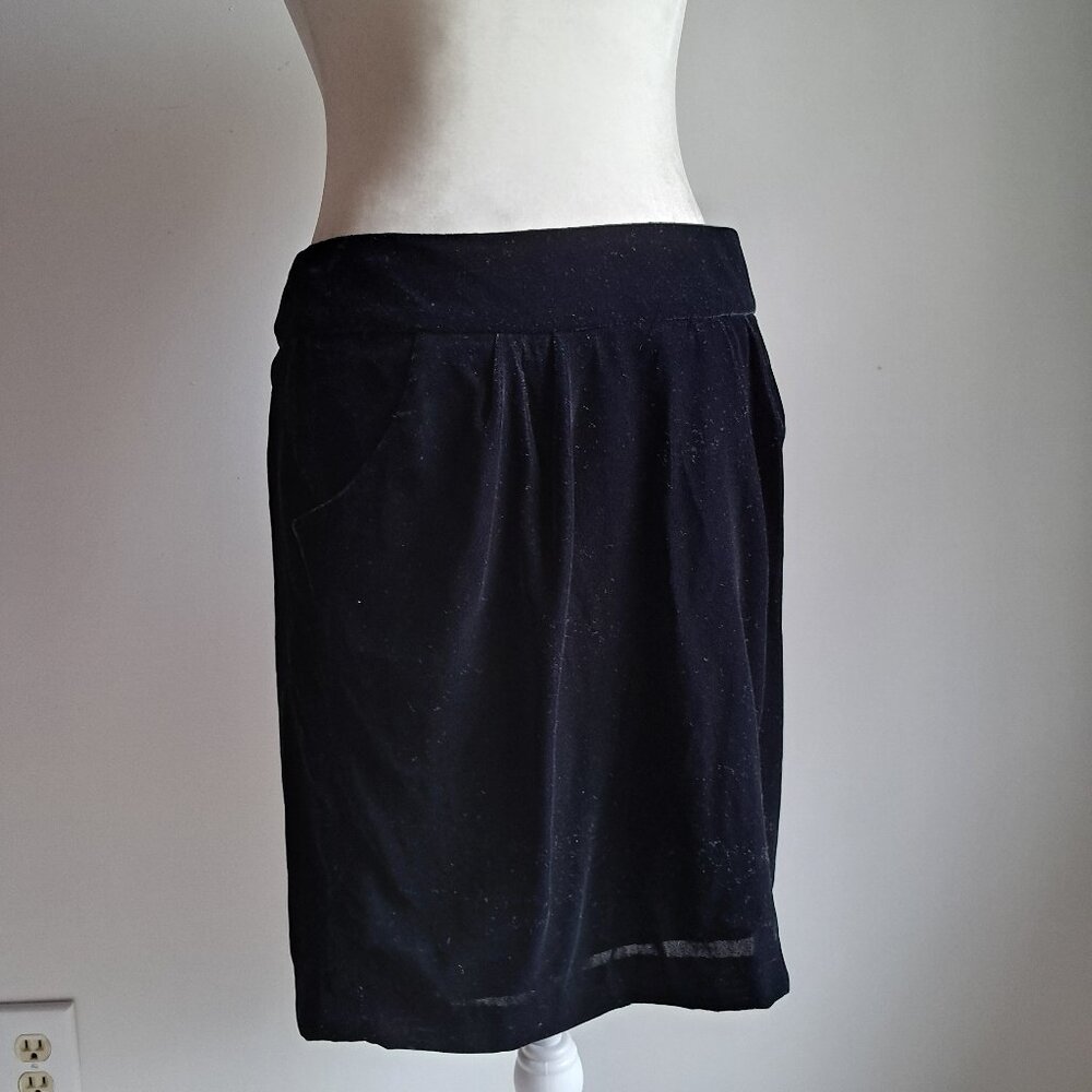 Nwt Gap black velvet mini pencil skirt 2 lined